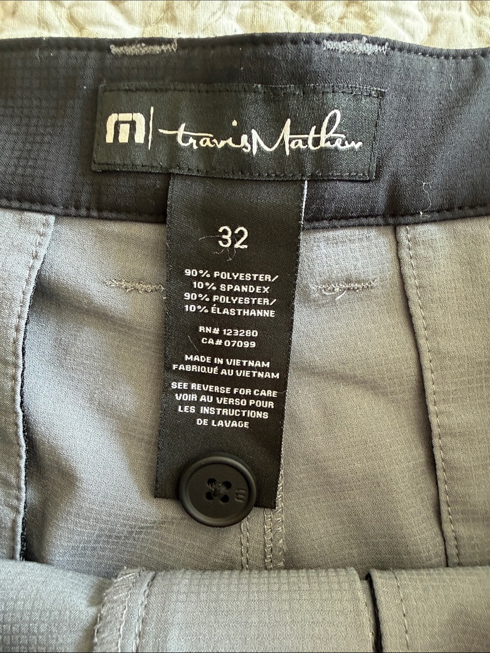 Travis Mathew Wonderlust Gray Stretch Hybrid Golf Shorts - Picture 2 of 6
